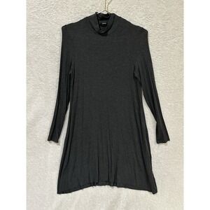 Clayton Dress Womens Medium Long Sleeve Dark Gray Midi Dress Mock‎ Neck